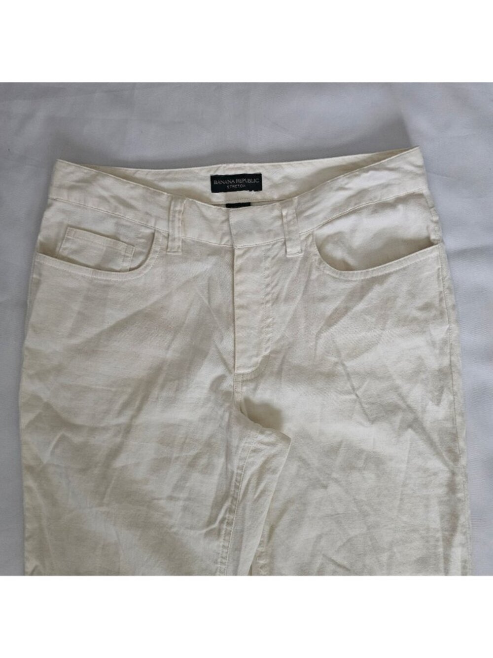 Banana Republic Stretch Cotton-Linen Blend Straight Leg Pants Women's Size 2 - Picture 4 of 11